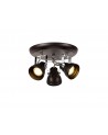 Doyle Adjustable Round Spotlight, 3 x GU10 (Max 10W LED), Oiled Bronze/Polished Chrome