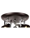 Doyle Adjustable Round Spotlight, 3 x GU10 (Max 10W LED), Oiled Bronze/Polished Chrome