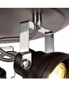Doyle Adjustable Round Spotlight, 3 x GU10 (Max 10W LED), Oiled Bronze/Polished Chrome