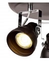 Doyle Adjustable Round Spotlight, 3 x GU10 (Max 10W LED), Oiled Bronze/Polished Chrome