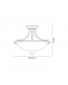 Ava Semi-Flush Ceiling, 3 Light E27, Satin Nickel/Frosted Glass