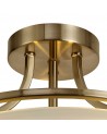 Ava Semi-Flush Ceiling, 3 Light E27, Antique Brass/Frosted Glass
