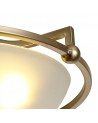 Ava Semi-Flush Ceiling, 3 Light E27, Antique Brass/Frosted Glass