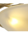 Ava Semi-Flush Ceiling, 3 Light E27, Antique Brass/Frosted Glass