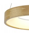 Alyssa Dimmable Pendant 47cm Round 30W LED 3000K, 1595lm, Medium Oak/Matt White, 3yrs Warranty