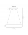 Alyssa Dimmable Pendant 47cm Round 30W LED 3000K, 1595lm, Medium Oak/Matt White, 3yrs Warranty