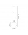 Eloise Pendant, 1 x E27, Black Smoke & Clear/Polished Chrome