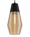 Dolly Single Cone Pendant 1 Light E27, Black/Amber Glass