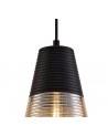 Dolly Single Cone Pendant 1 Light E27, Black/Amber Glass