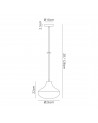 Dolly Single Vase Pendant 1 Light E27, Black/Amber Glass
