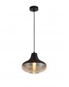 Dolly Single Vase Pendant 1 Light E27, Black/Amber Glass