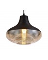 Dolly Single Vase Pendant 1 Light E27, Black/Amber Glass