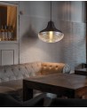 Dolly Single Vase Pendant 1 Light E27, Black/Amber Glass