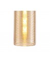 Dolly Single Tube Pendant 1 Light E27, Black/Amber Glass