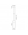 Dolly Single Tube Pendant 1 Light E27, Black/Amber Glass