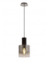 Kira Single Pendant, 1 Light Adjustable E27, Black/Smoke Fade Glass