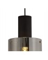 Kira Single Pendant, 1 Light Adjustable E27, Black/Smoke Fade Glass