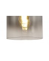Kira Single Pendant, 1 Light Adjustable E27, Black/Smoke Fade Glass