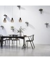 Kira Single Pendant, 1 Light Adjustable E27, Black/Smoke Fade Glass
