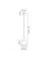 Kira Single Pendant, 1 Light Adjustable E27, Black/Smoke Fade Glass