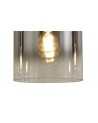 Kira Linear Pendant, 3 Light Adjustable E27, Black/Smoke Fade Glass