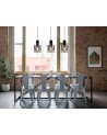 Kira Linear Pendant, 3 Light Adjustable E27, Black/Smoke Fade Glass