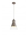Sapphire Pendant, 1 x E27, Satin Nickel/Clear Glass