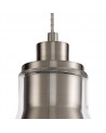 Sapphire Pendant, 1 x E27, Satin Nickel/Clear Glass