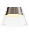 Sapphire Pendant, 1 x E27, Satin Nickel/Clear Glass
