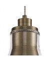 Sapphire Pendant, 1 x E27, Antique Brass/Clear Glass