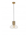 Eliza Wide Pendant, 1 x E27, Antique Brass/Clear Glass