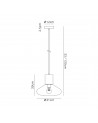 Eliza Wide Pendant, 1 x E27, Antique Brass/Clear Glass