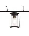 Laura Linear Pendant, 3 Light E27, Black/Clear Glass