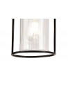 Laura Linear Pendant, 3 Light E27, Black/Clear Glass