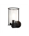 Laura Wall Light, 1 Light E27, Black/Clear Glass