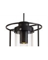 Laura Single Pendant, 1 Light E27, Black/Clear Glass