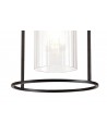 Laura Single Pendant, 1 Light E27, Black/Clear Glass