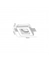Alisha Square Stepped Recessed Spotlight, GU10, White Paintable Gypsum, Cut Out: L:103mmxW:103mm