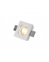 Alisha Square Stepped Recessed Spotlight, GU10, White Paintable Gypsum, Cut Out: L:103mmxW:103mm