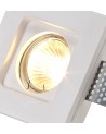 Alisha Square Stepped Recessed Spotlight, GU10, White Paintable Gypsum, Cut Out: L:103mmxW:103mm
