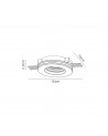 Alisha Round Stepped Recessed Spotlight, GU10, White Paintable Gypsum, Cut Out: D:103mm