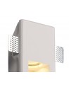 Alisha Small Recessed Wall Lamp, 1 x GU10, White Paintable Gypsum, Cut Out: L:253mmxW:103mm