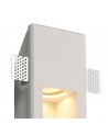 Alisha Medium Recessed Wall Lamp, 1 x GU10, White Paintable Gypsum, Cut Out: L:353mmxW:103mm