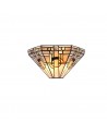 Aztek Tiffany Wall Lamp, 2 x E14, White/Grey/Black/Clear Crystal