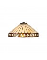 Morgan Tiffany 40cm Shade Only Suitable For Pendant/Ceiling/Table Lamp, Amber/Cream/Crystal