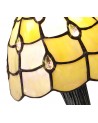 Morgan Tiffany Table Lamp, 1 x E14, Black/Gold, Beige/Clear Crystal Shade