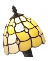 Morgan Tiffany Table Lamp, 1 x E14, Black/Gold, Beige/Clear Crystal Shade
