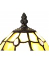 Morgan Tiffany Table Lamp, 1 x E14, Black/Gold, Beige/Clear Crystal Shade