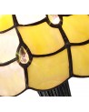 Morgan Tiffany Table Lamp, 1 x E14, Black/Gold, Beige/Clear Crystal Shade