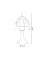Morgan Tiffany Table Lamp, 1 x E14, Black/Gold, Beige/Clear Crystal Shade